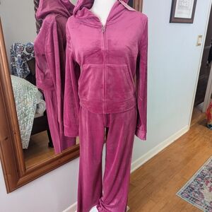 Juicy Couture Festive Fuchia Pink Velour Tracksuit